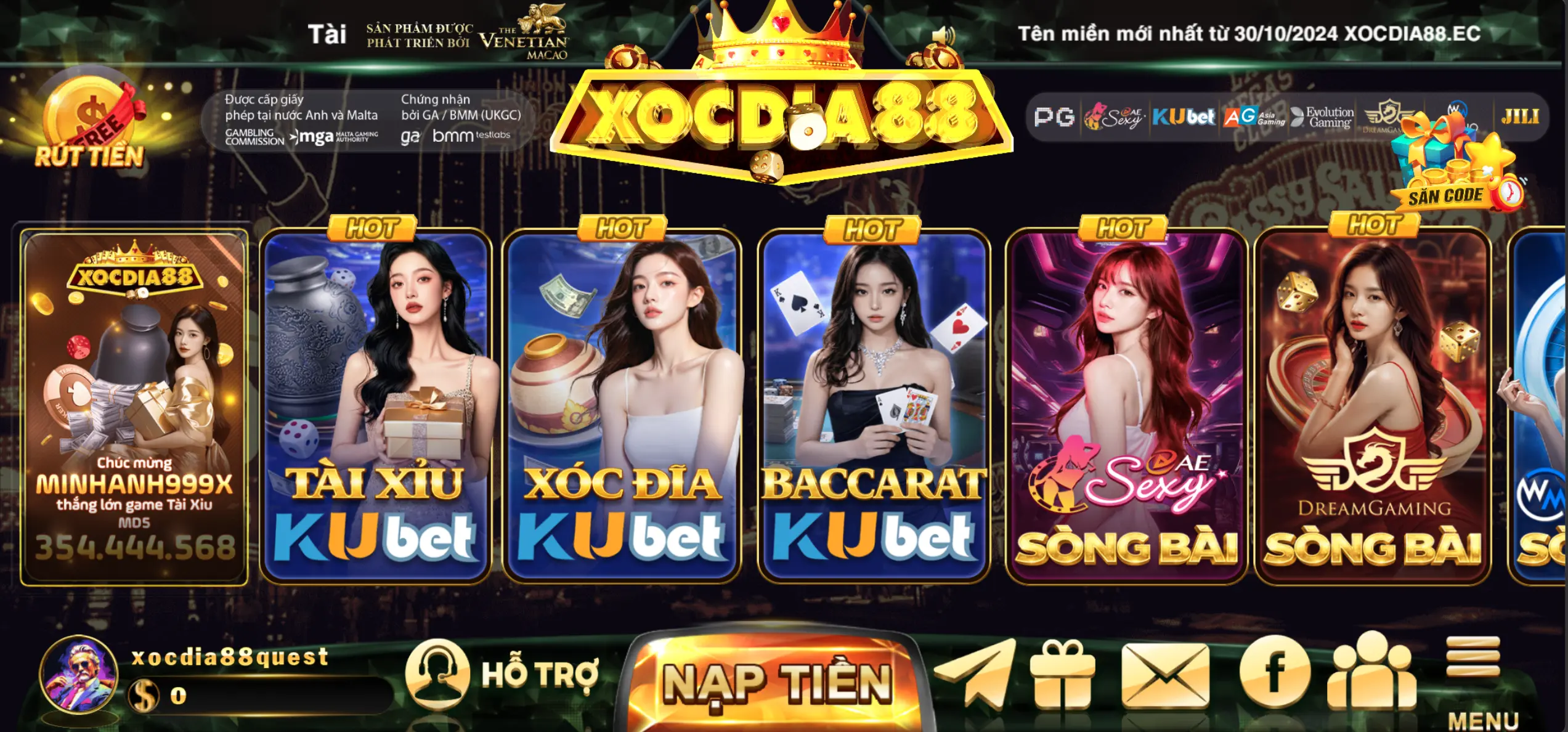 Xóc đĩa 88 Live Casino